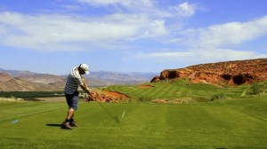 Kenny golfing at Sand Hollow - Hurricane, UT